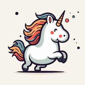 有趣飞马卡通儿童插画