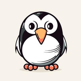 有趣企鹅卡通儿童插画
