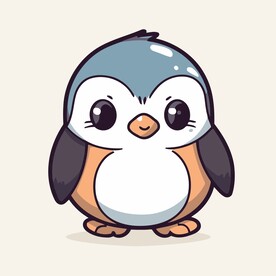 有趣企鹅卡通儿童插画