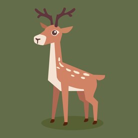 有趣小鹿卡通儿童插画