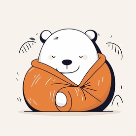 有趣北极熊白熊卡通儿童插画