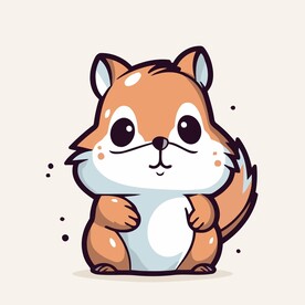 有趣小松鼠卡通儿童插画