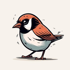 有趣小鸟卡通儿童插画