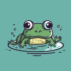 有趣青蛙卡通儿童插画