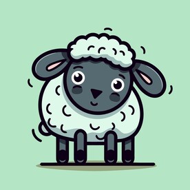 有趣小羊卡通儿童插画