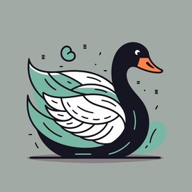 有趣天鹅卡通儿童插画