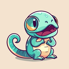 有趣蜥蜴卡通儿童插画