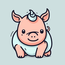 有趣小猪猪卡通儿童插画