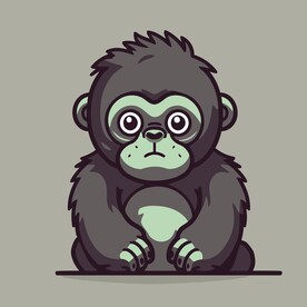 有趣猩猩卡通儿童插画