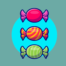 有趣糖果卡通儿童插画