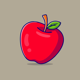 有趣苹果卡通儿童插画