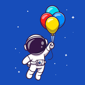 有趣宇航员卡通儿童插画