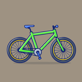 有趣自行车卡通儿童插画