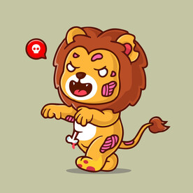 有趣狮子卡通儿童插画