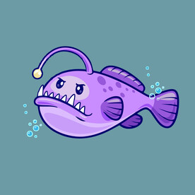 有趣魔鬼鱼卡通儿童插画