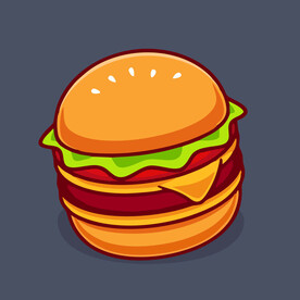 有趣汉堡卡通儿童插画