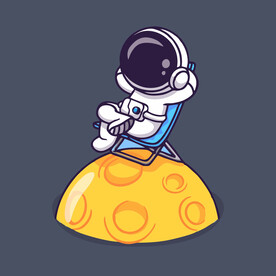 有趣宇航员卡通儿童插画