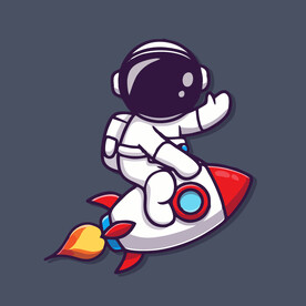 有趣宇航员卡通儿童插画