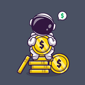 有趣宇航员卡通儿童插画