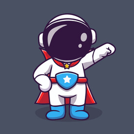 有趣宇航员卡通儿童插画