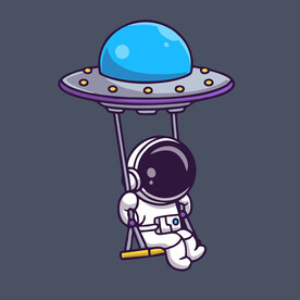 有趣宇航员卡通儿童插画