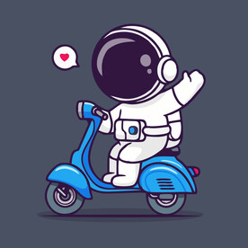 有趣宇航员卡通儿童插画