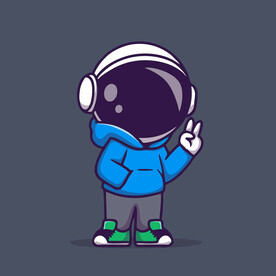 有趣宇航员卡通儿童插画