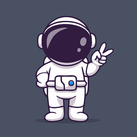 有趣宇航员卡通儿童插画