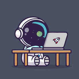 有趣宇航员卡通儿童插画