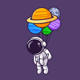 有趣宇航员卡通儿童插画