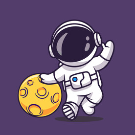 有趣宇航员卡通儿童插画