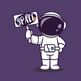 有趣宇航员卡通儿童插画