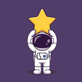 有趣宇航员卡通儿童插画