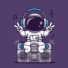 有趣宇航员卡通儿童插画