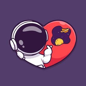 有趣宇航员卡通儿童插画