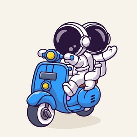 可爱宇航员小哥哥矢量卡通插画