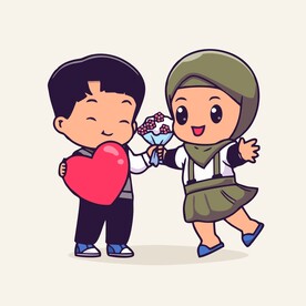 可爱小姐姐矢量卡通插画