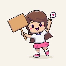 可爱拉拉队举小姐姐矢量卡通插画