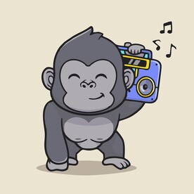 可爱小猴子矢量卡通插画