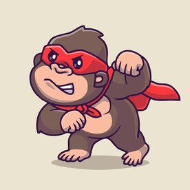 可爱小猴子矢量卡通插画