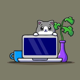 可爱猫咪矢量卡通插画