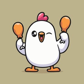 有趣小鸡卡通绘画儿童插画