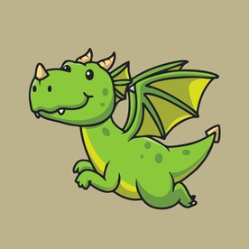 有趣翼龙卡通绘画儿童插画