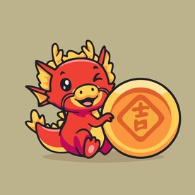 有趣龙年2024儿童插画