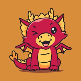 有趣龙年卡通绘画儿童插画