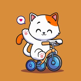 有趣小猫卡通绘画儿童插画