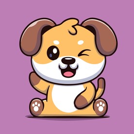 可爱狗狗矢量卡通插画