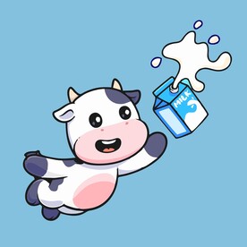 可爱奶牛矢量卡通插画