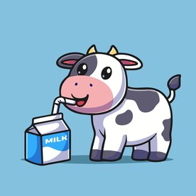 可爱奶牛矢量卡通插画