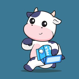 可爱奶牛矢量卡通插画